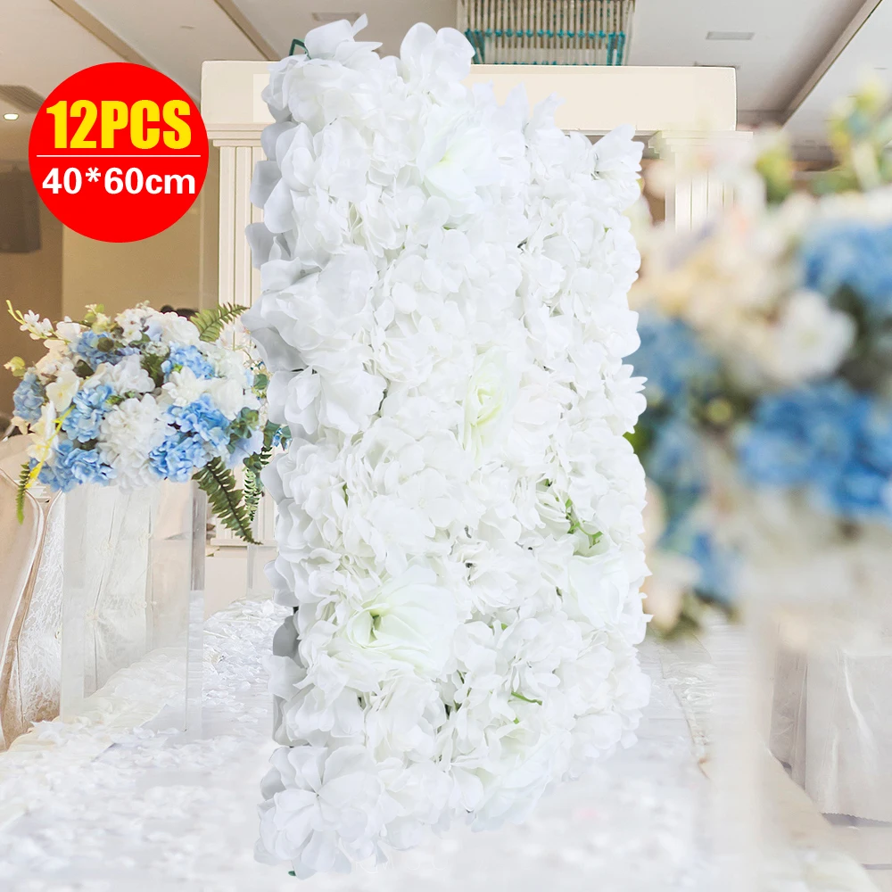 

Artificial Flower Wall 12 pcs 15x23in Artificial Silk Flower Wall Panel Wedding Photography Venue