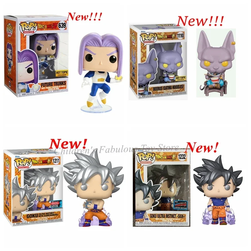 Nuovo Funko Pop #1232 Goku (Ultra Instinct Con Kamehameha) #1211 Trunks 639 Beerus 1110 Vinyl Action Figure Collection Model Toys