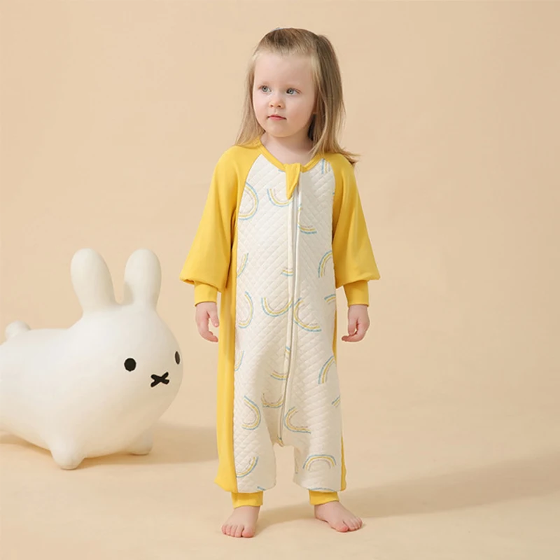 Baby Sleeping Bag Toddler Autumn Winter Thick Flannel Sleepsack Split Leg Infant Nest Children Spring Bed Sleepwear
