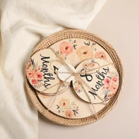 6/2Pcs/Set Flower Double Sided Wooden Baby Engraved Age Photography Accessories Baby Monthly Milestone Cards For Birthing Gifts 2