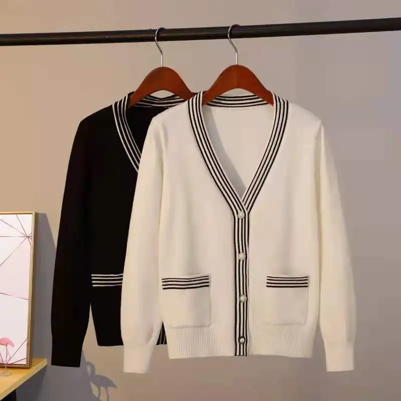 

2022 open ban woolen sweater spring and autumn new popular retro casual knit cardigan women's sweater coat