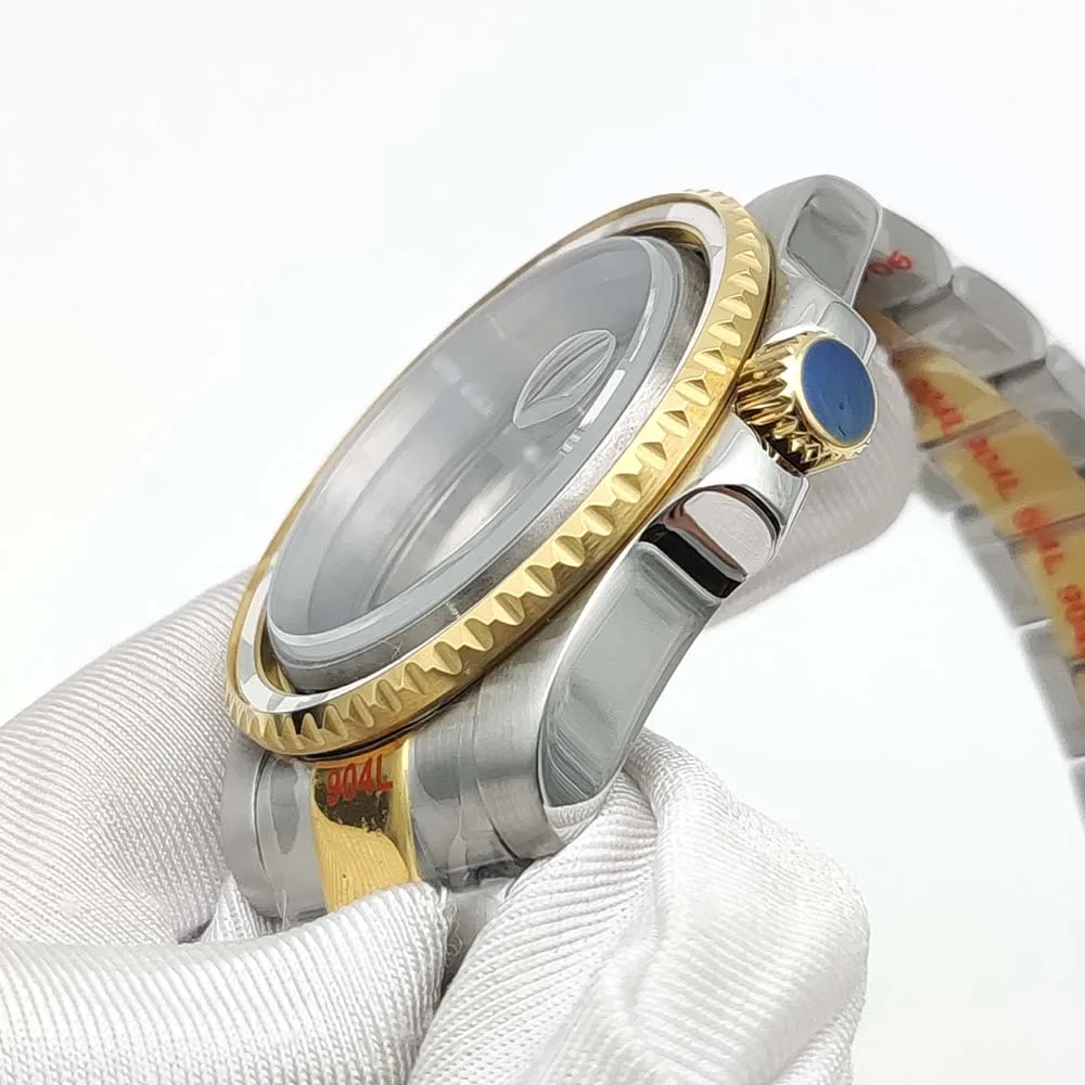 Men's Gold Sandwich Case Automatic Watch with Sapphire Glass, 40mm Water Resistant Design