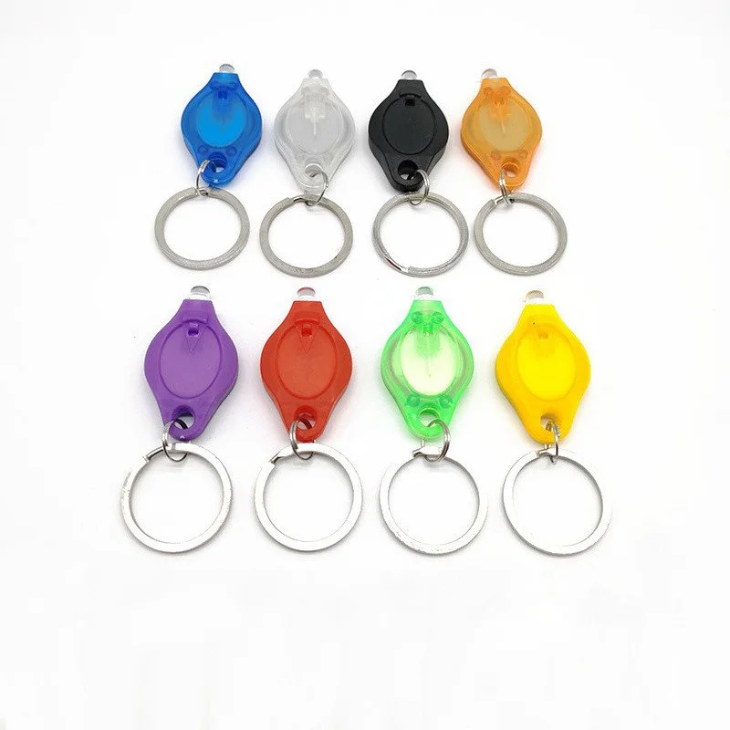 

Mini Keychain Light LED Diamond Key Hanger Flashlight Illumination Plastic Camping Torches 2pcs