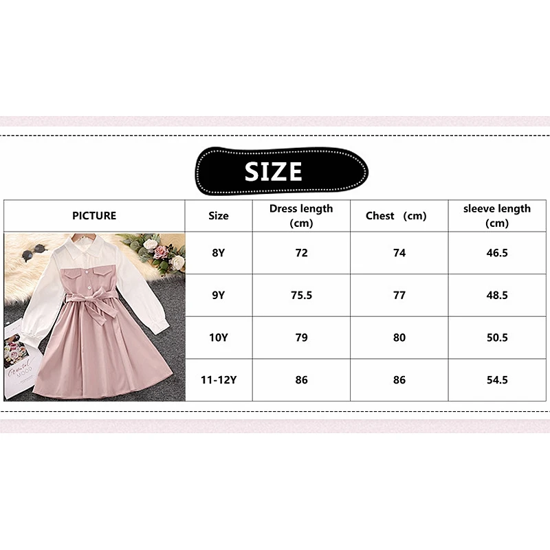 XUANMU Kids Long Sleeve Dress for Girls Spring Autumn New Child Casual Shirred Patched Princess Dress Clothing X026A_viptrois.com