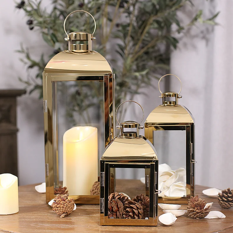 

Tea Light Christmas Candle Holder Glass Lantern Wedding Candle Holder New Year Decorative Aesthetic Porta Velas Home Decoration