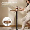 Round Pub Table Height Adjustable with 360 Swivel MDF Tabletop Dining Bistro Cafe Home Bar Rustic Brown 5