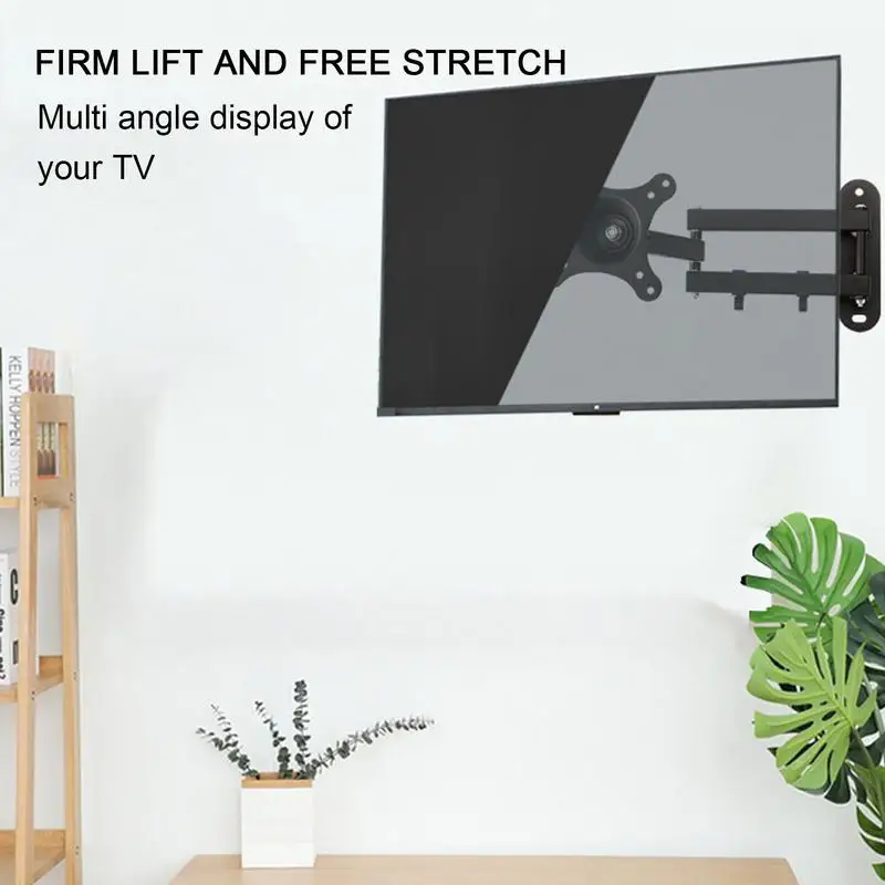 TV 모니터 벽걸이 브래킷, 평면 곡선 TV 모니터 스위블 틸트, 벽걸이 스탠드, 75x7, 5mm, 100x100mm, 10-32 인치