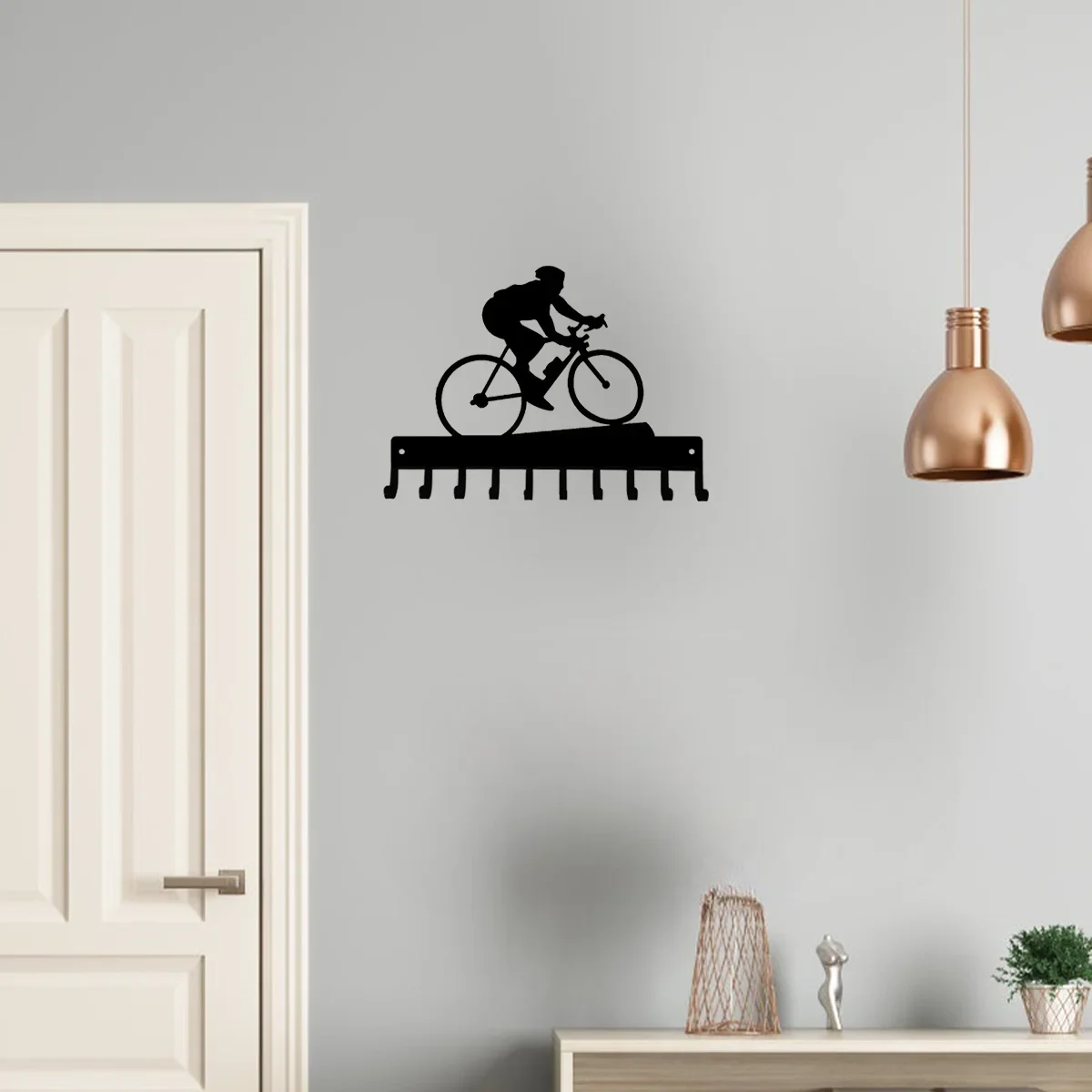 Cycling Medal Hanger Rack 10 Hooks Metal Wall Art for Proudly Displaying and Organizing Your Cycling Achievements 3