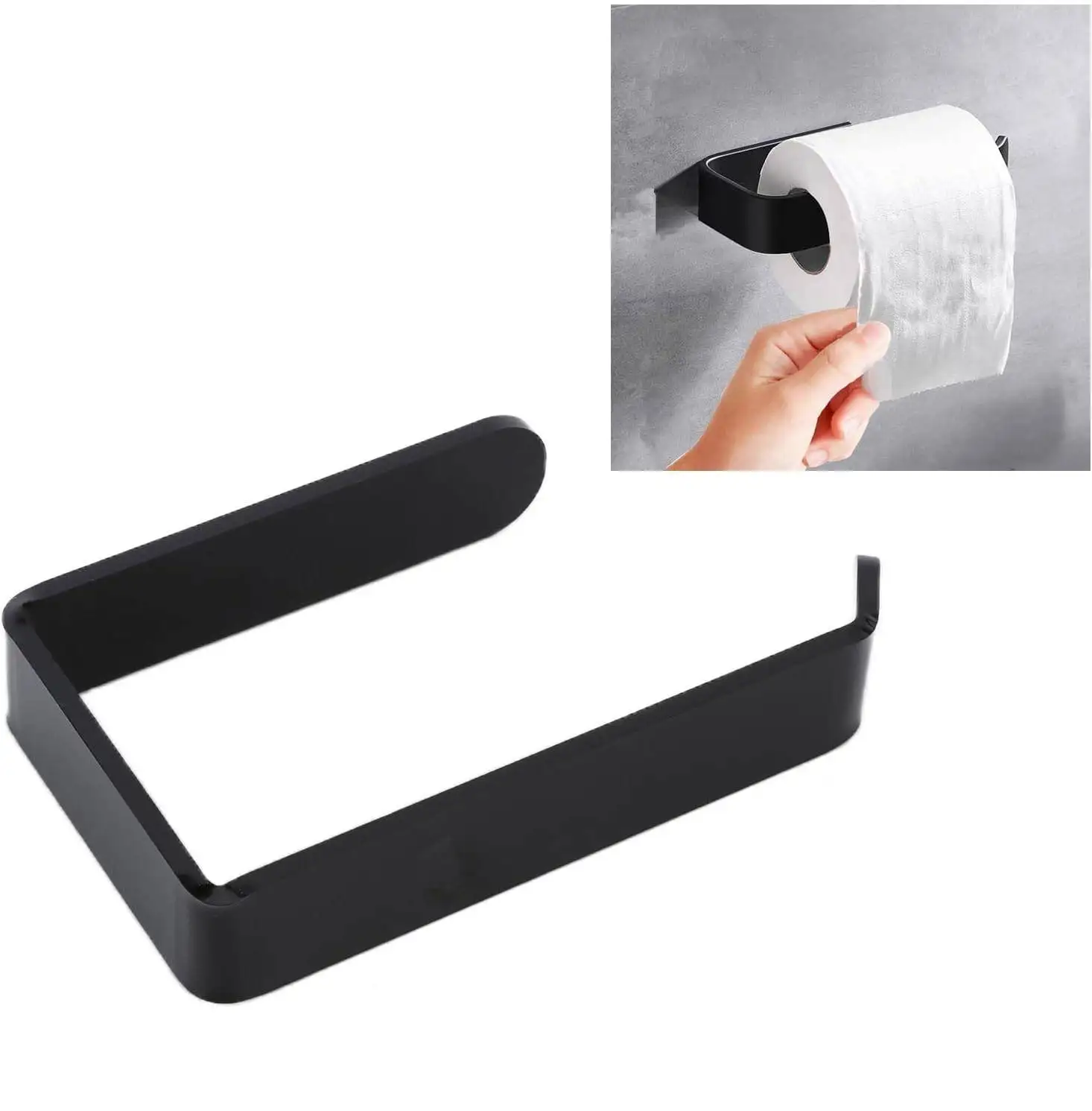 Toilet Paper Dispenser Self Adhesive Tissue Holder Plastic Paper Roll Rack for Office Bathroom Kitchen Home