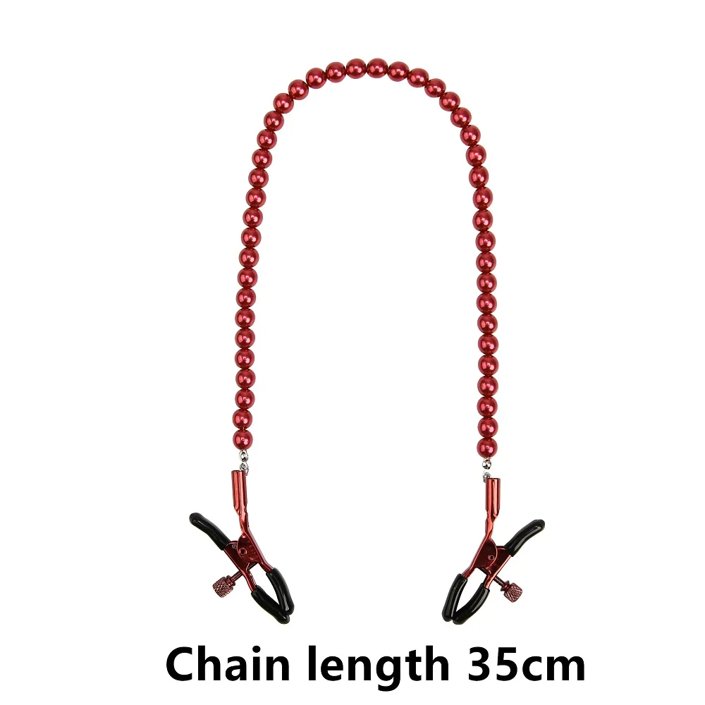 Sex Party Toys Erotic Sex Toy Sex Toys Nipple Clamp Sex Bondage Toys Female Nipple Clamps Pearl Chain Set Woman Metal Nipple Clips Breast Bondage Restraint Slave Fetish Sex Toy