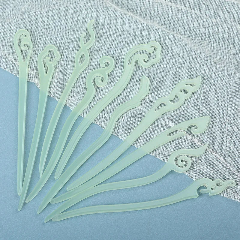 

ReFresh Simple headdress Imitation Jade Cellulose Acetate Hairwear Ancient Costume All-match Hair Disk Unisex Gift Wholesale