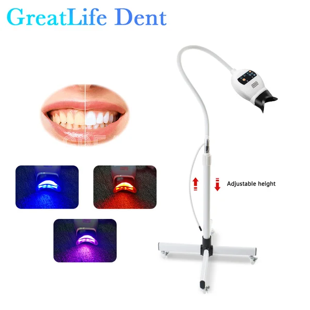 GreatLife Dent Dental Floor Standing Type 8 LED Professional Teeth Whitening Lamp 3 Color Teeth Bleaching Accelerator Machine