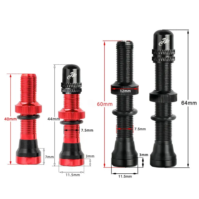 Bicycle Tubeless Valve 2PCS Schrader Nipple A/V Valves Brass Core CNC Machined Anodized for MTB Road Bike Tubeless Rims