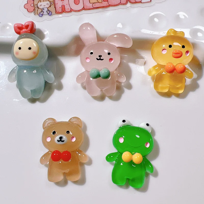 Refrigerator Decorative Stickers Interior Decorative Supplies Resin Mug Stickers Glow-in-the-dark Bear/Duck/Rabbit/Frog