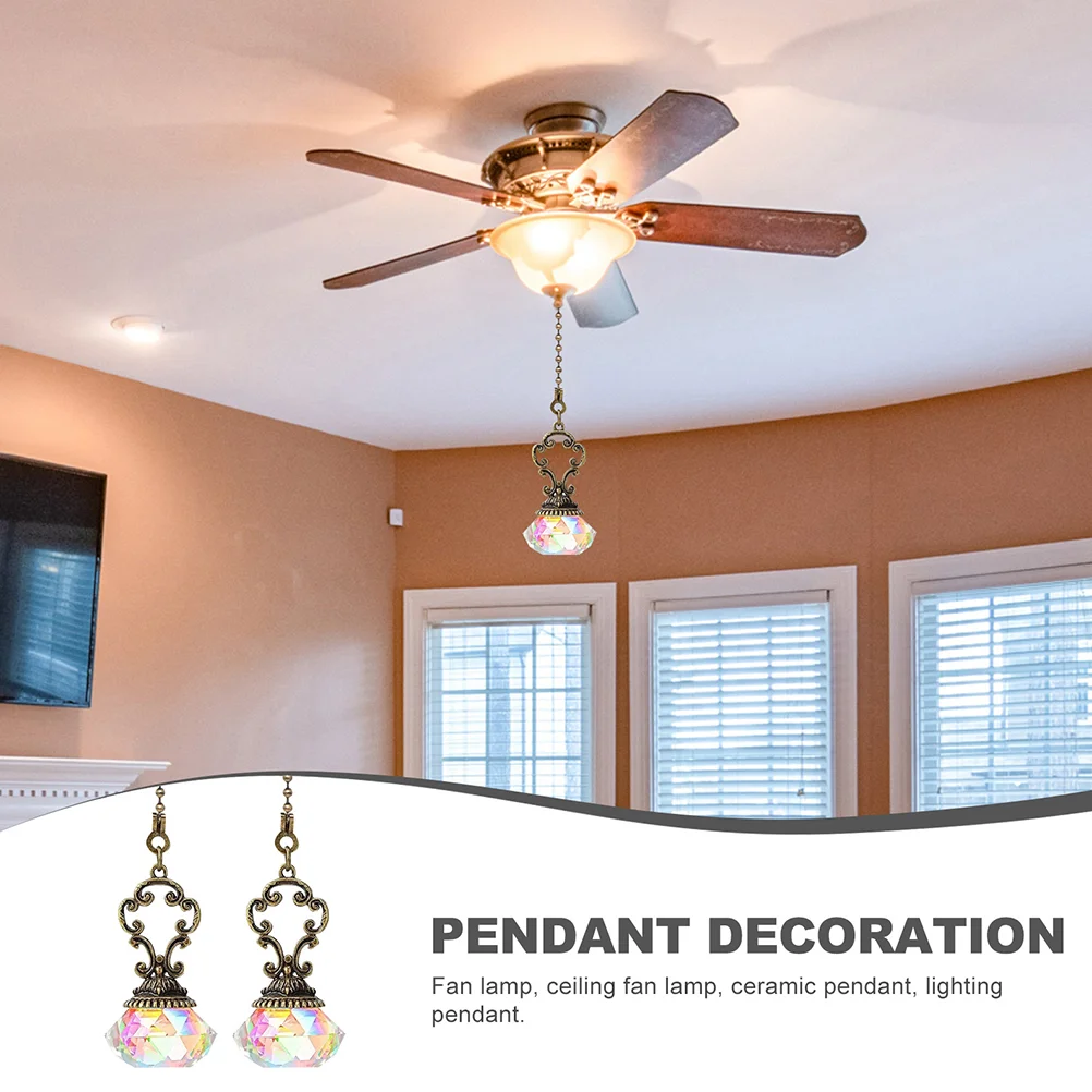 2 Pcs pull chain for ceiling fan chandelier chains beaded ball lighting fixture accessories hardware bronze color