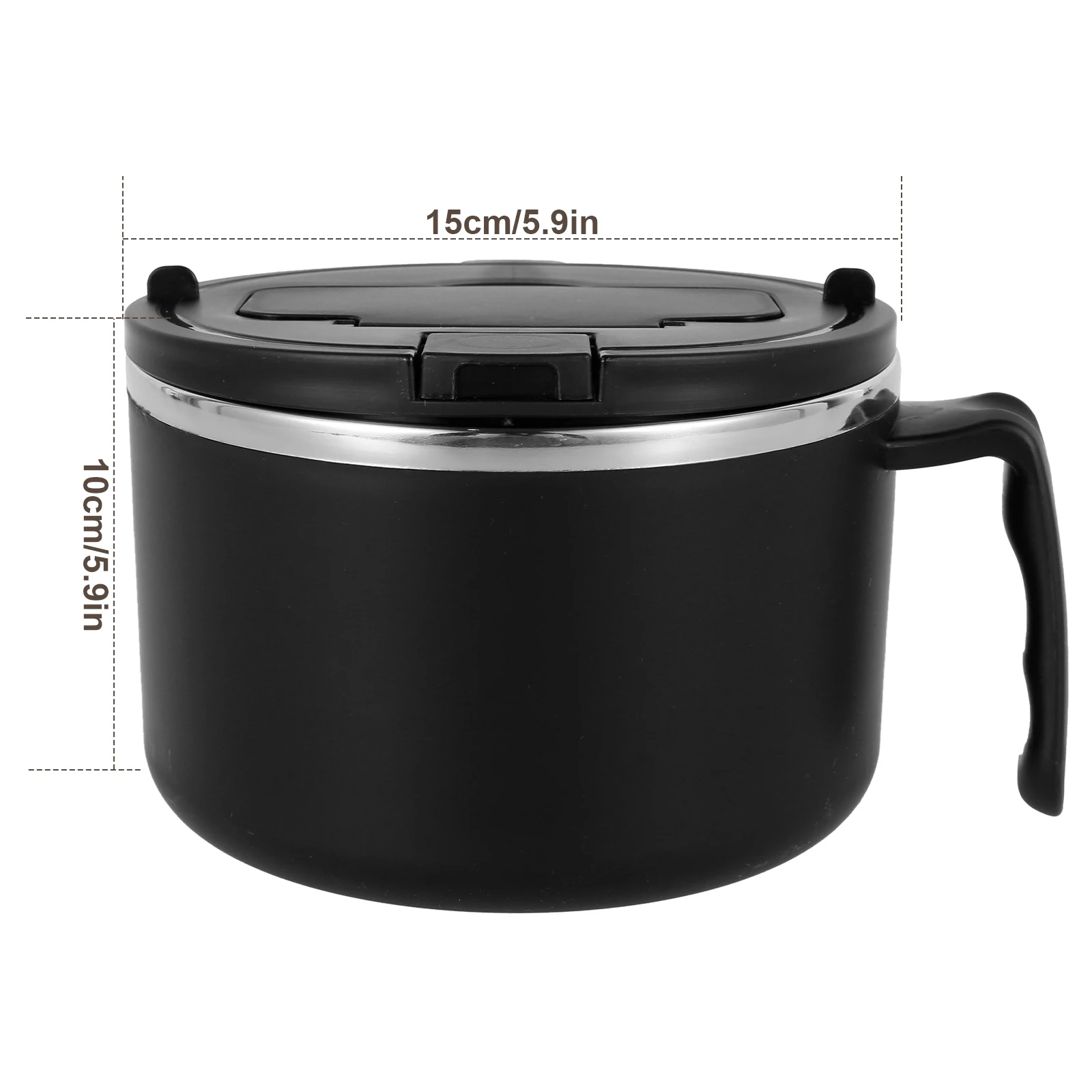 Ciotola Per Ramen Termica 1200ml Con Coperchio E Forchetta - Acciaio Inox 304 A Doppio Strato - Per Noodles Istantanei, Zuppa E Cereali