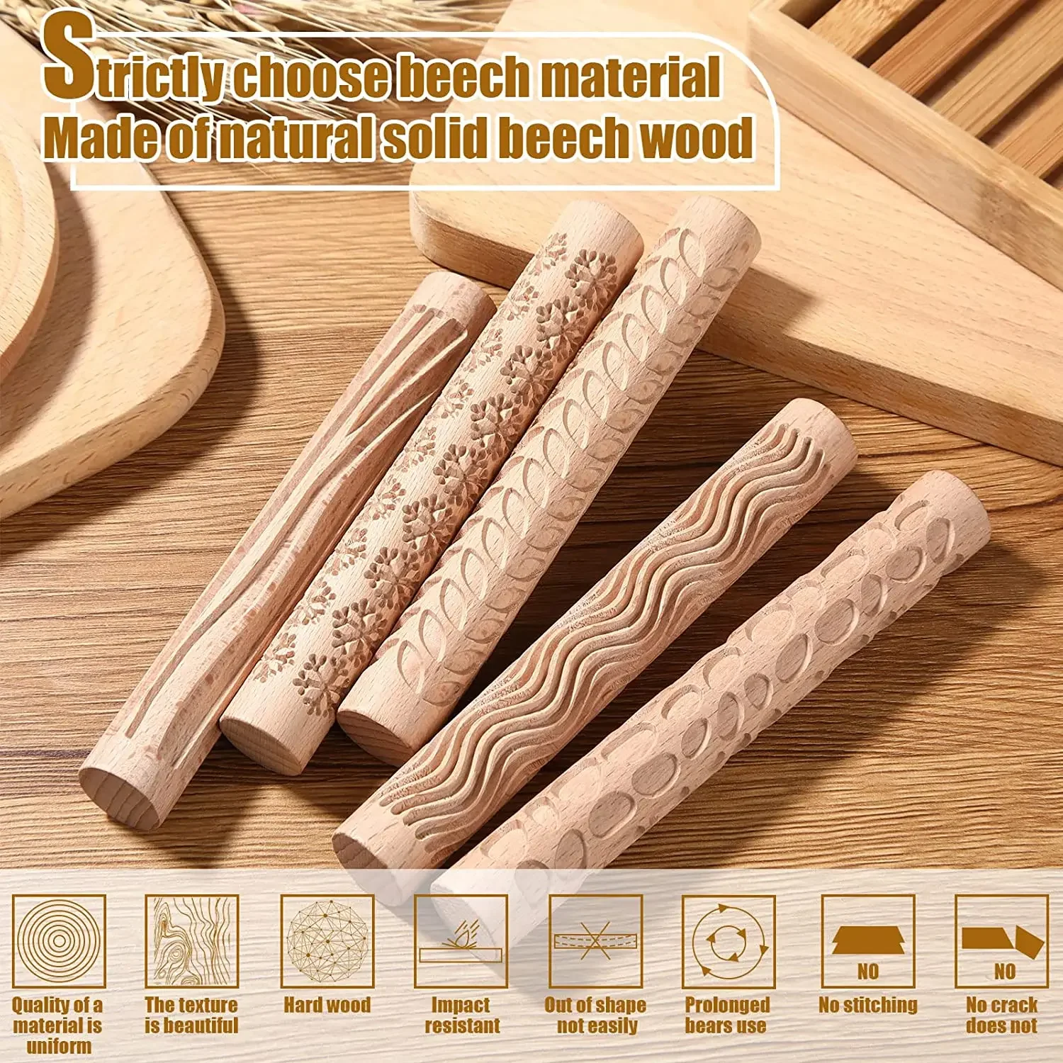 Polymer Clay Tools Clay Sculpting Tools Pottery Sculpting Tools Clay Craft Tool Polymer Clay Roller Pottery Texture Tool Ceramic Stamp Mud Pressed Embossed Pattern Rolling Pin Earring Jewelry Making Sup Tool