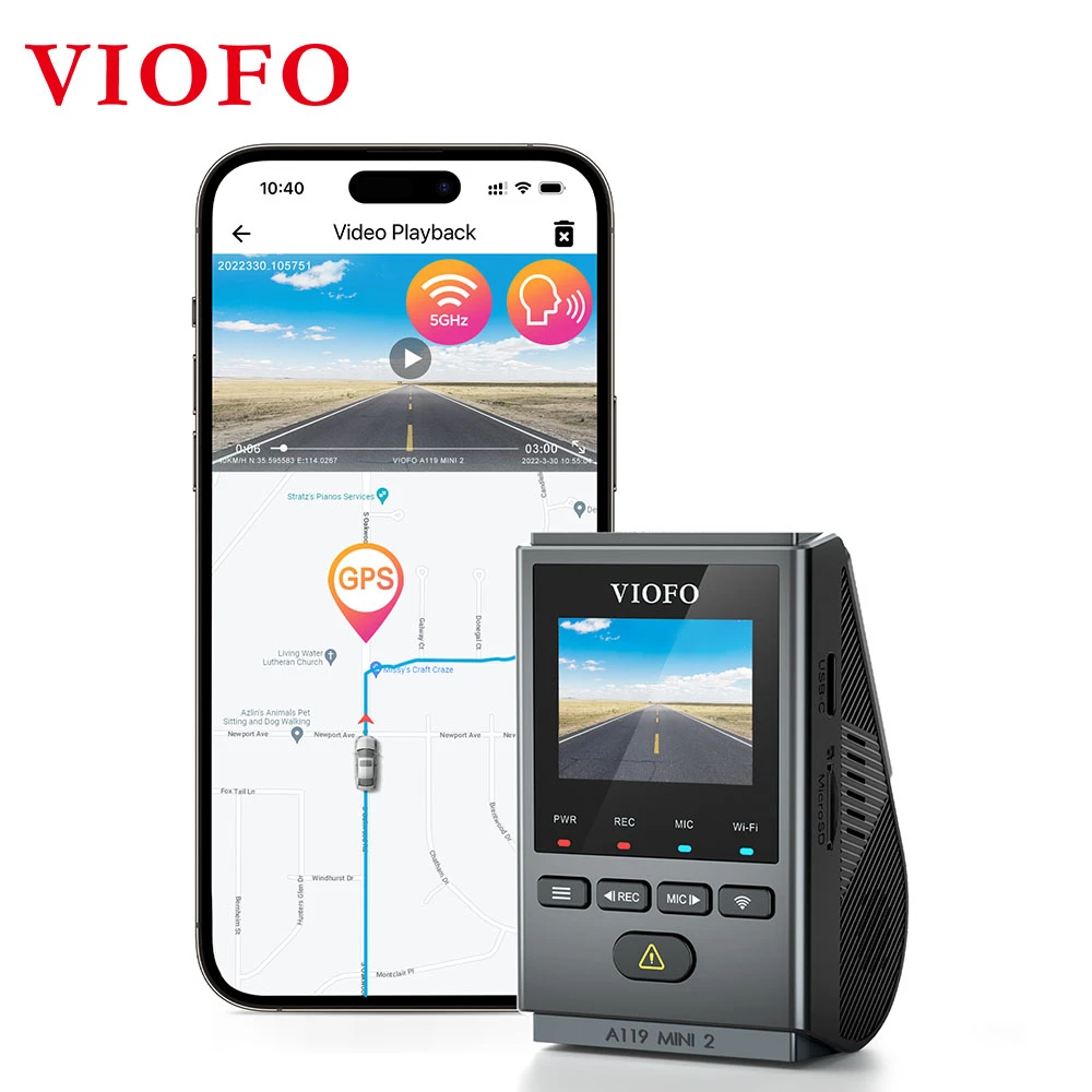 Viofo A119 Mini Car Dvr 2k 1440p 60fps Dash Cam Builtin 5ghz Wifi And Gps Video Recorders For