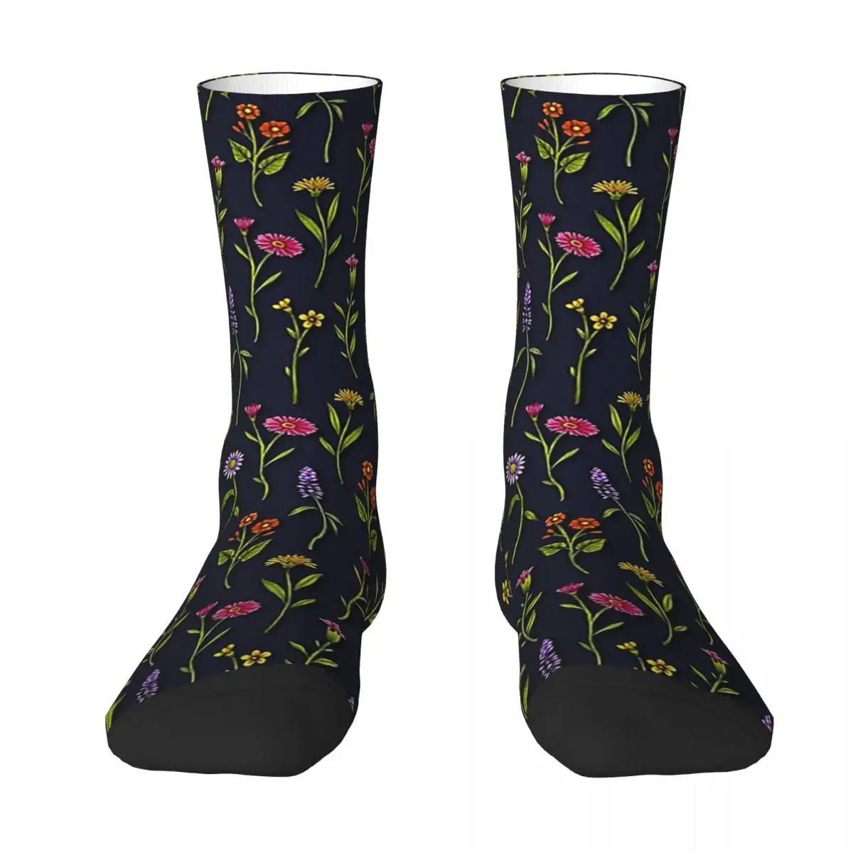

Всесезонные короткие чулки Изящные носки с цветным цветочным узором в стиле Харадзюку повседневные длинные носки в стиле хип-хоп для мужчин и женщин
