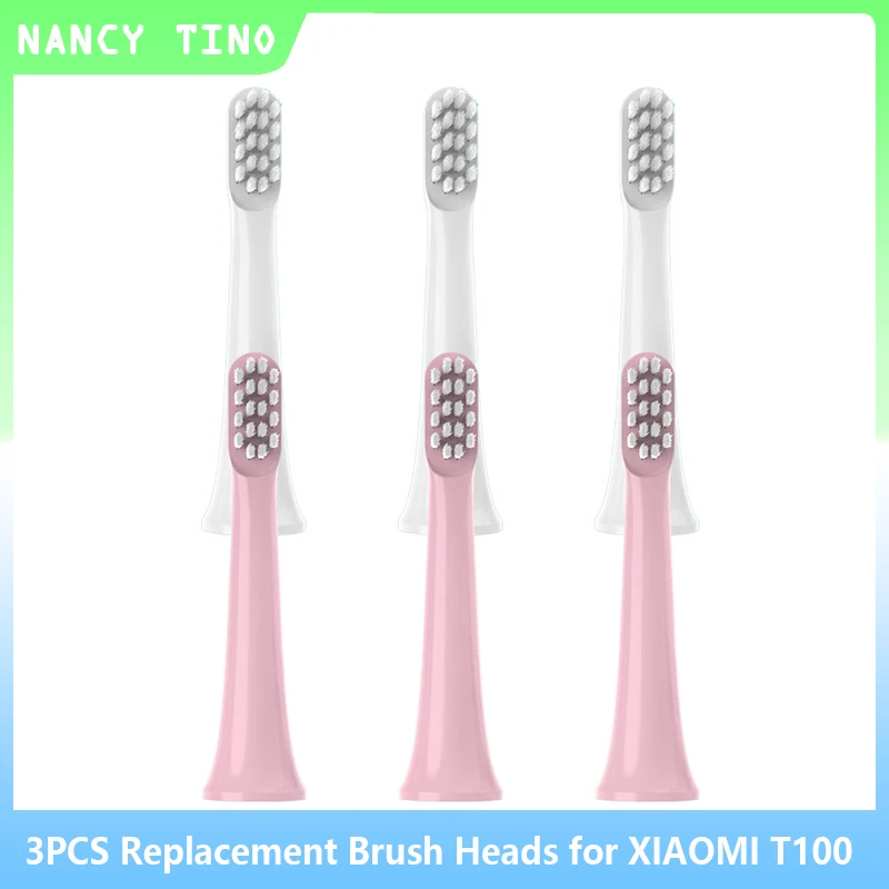 

3PCS Vacuum Sealed Packed Replacement For XIAOMI MIJIA T100 Brush Heads Sonic Electric Toothbrush DuPont Soft Bristle Nozzles