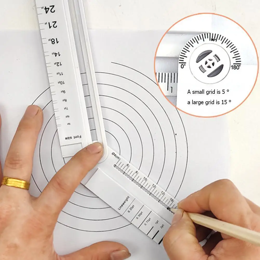 Folding Geometric Ruler - Multifunctional Drawing  Drafting Tool