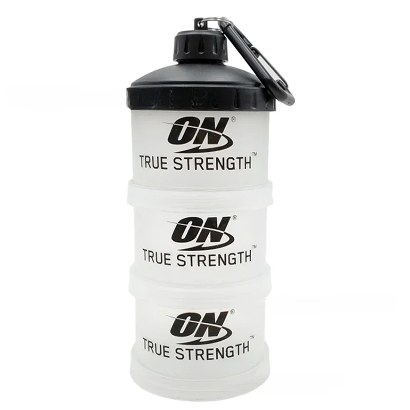 Portable Protein Powder Container Box Funnel Powder Box Fitness Supplement Bottle Handle Layered Storage Medicine Snack Can