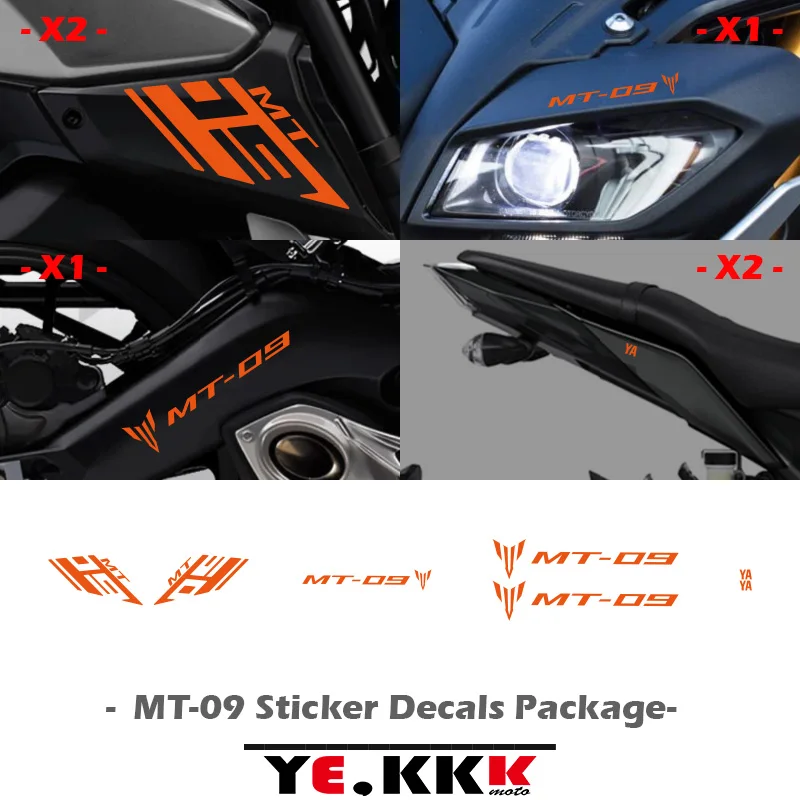 Front and Rear Shell Fairing Sticker Decals Hollow Custom For YAMAHA MT09 MT-09 SP FZ09 FZ-09 Sticker Decals Package