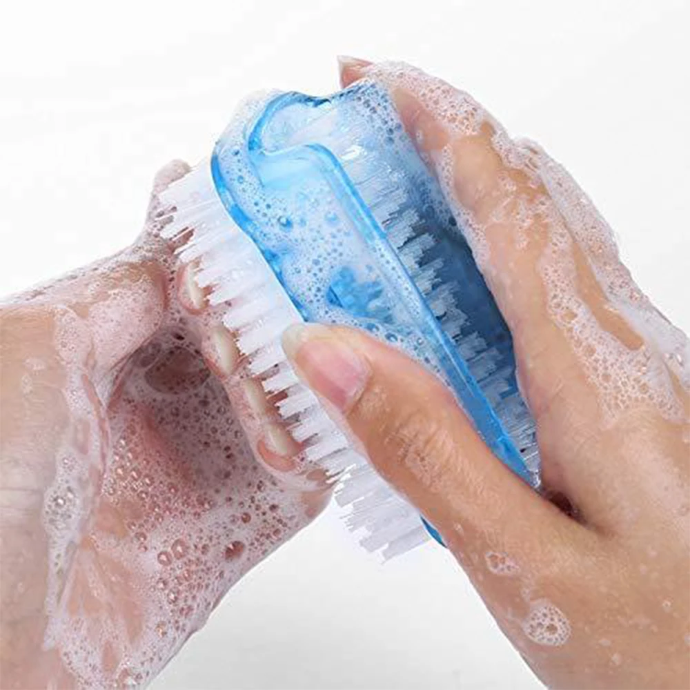 Nail Cleaning Brush 10/20/30/50Pcs Plastic Nail Dust Powder Cleaning Brush Double Sided Hand Fingernail Toes Scrubbing Brush Cleaner Pedicure Scrub