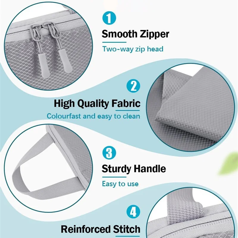 Breathable Mesh Travel Essentials, Packaging Cube, Hand Luggage Organizer, Compression Packaging, Lightweight, 8Pcs Set, 0280A 6