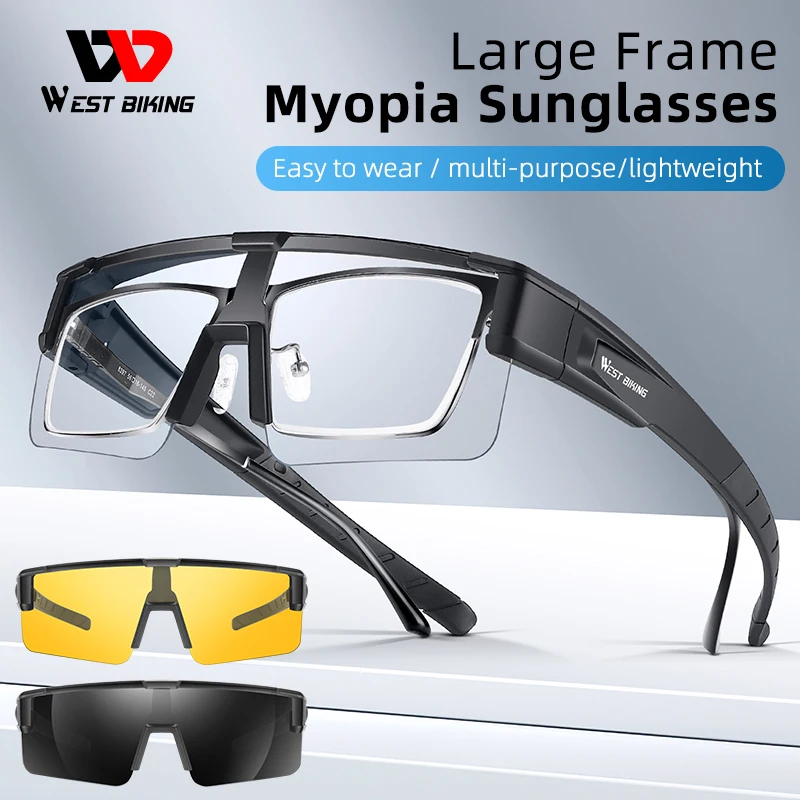 

WEST BIKING Myopia Frames Outdoor Photochromic Glasses Men Polarized Bike Eyewear Cycling UV400 Sunglasses Bicycle Road Goggles