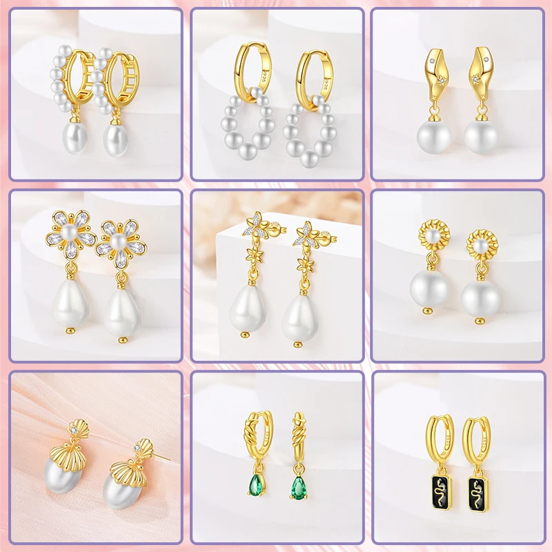 커플을위한 DIY 생일 선물에 적합한 뱀 금도금 진주 귀걸이 펜던트 시리즈의 새로운  년