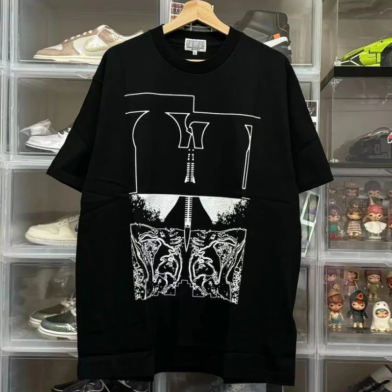 

C.E CAVEMPT Black Short Sleeve T Shirt Cartoon Hip Hop Casual Loose Men and Women Clothing Oversized T Shirt