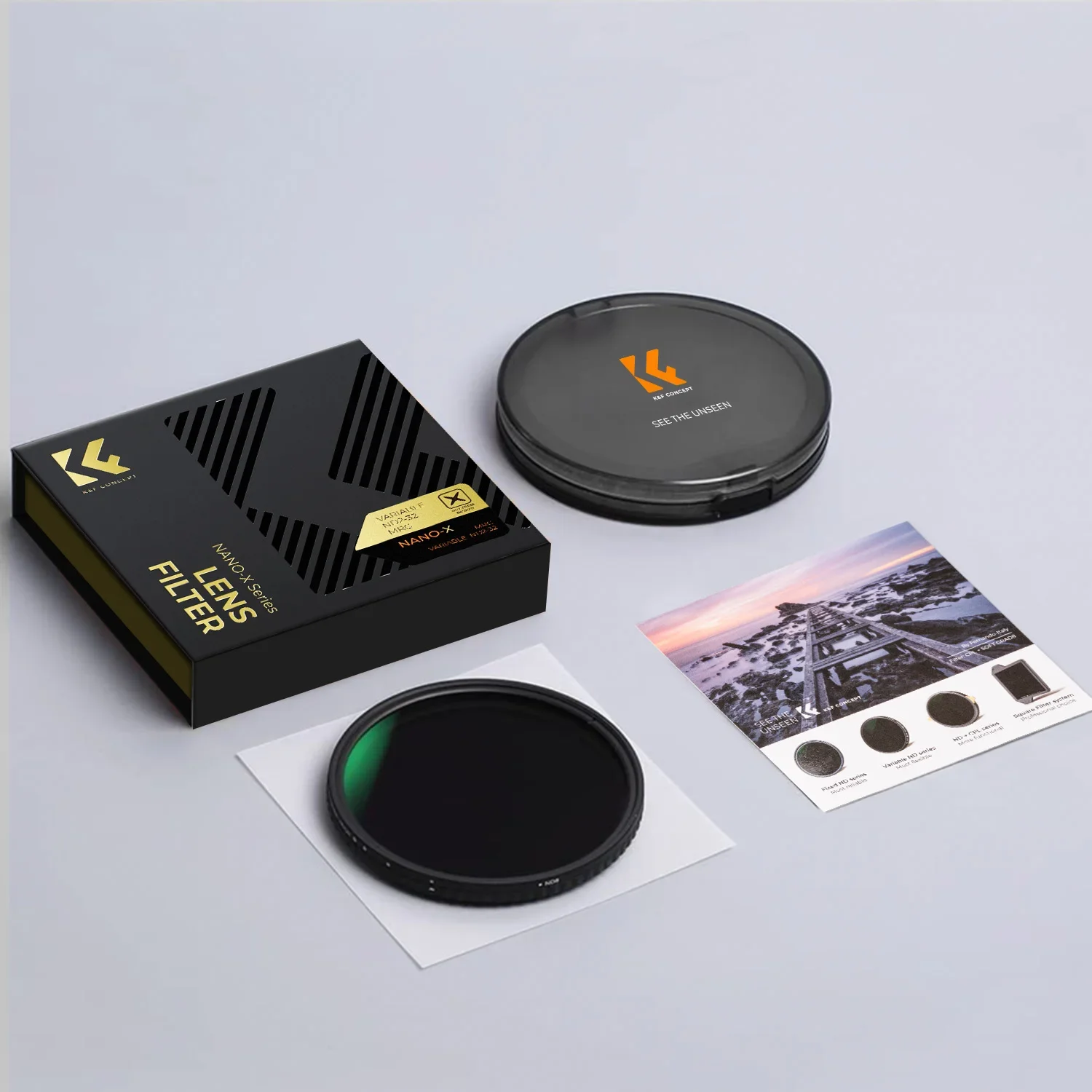 K&F Concept, Filtro ND variabile Black Mist 1/4 + ND2-400 da 58 mm con
