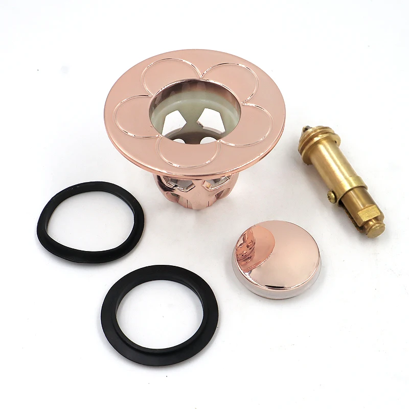 Universal Copper Pop-Up Bounce Core Basin Drain Rose Gold Filter Hair Catcher Deodorant Bath Stopper Kitchen Bathroom Tool drain filter,drain stopper,basin drain stopper,washbasin drain plug,drain strainer,bathroom sink stopper,hair catcher stopper,basin sink drain