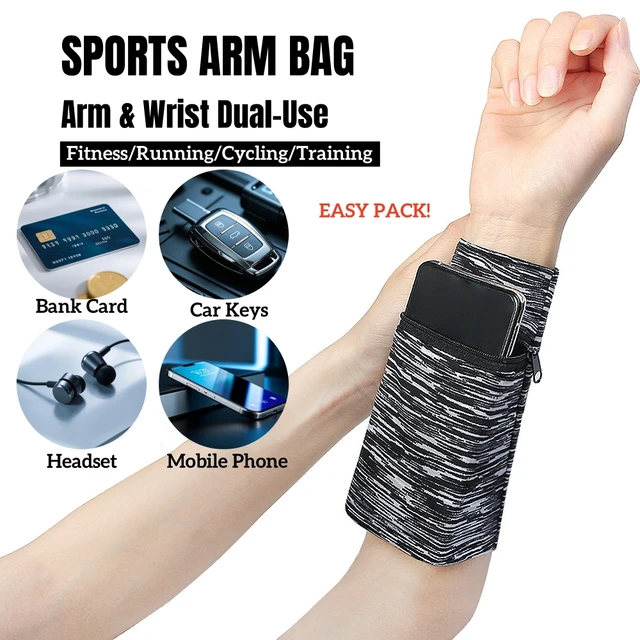 Zipper Running Bags Lightweight Wrist Wallet Pouch for Phone Key Card Sweatband Gym Fitness Sports Cycling Wristband Arm Bag 2