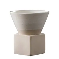 1pc Retro Japanese Triangular Cone Shape Pottery Tea Coffee Cup Pull Ceramic Mug Rough Latte Porcelain Cup For Home Office 5