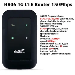 Ultra-Fast 4G Pocket WiFi Router with SIM Slot and Wide Coverage (Wifi Router B)
