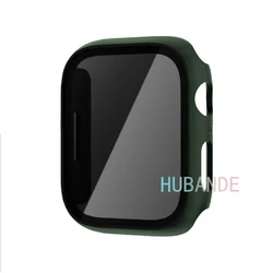 Premium Tempered Glass Screen Protector with Protective Cover for Apple Watch - Durable, High-Definition Shield for Ultimate Screen Protection (Dark green)