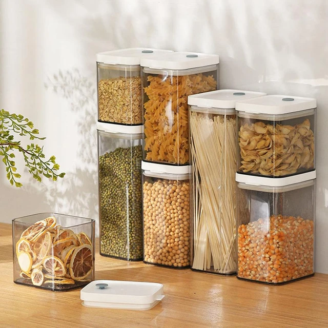 Kitchen Airtight Food Storage Containers With Lid Pantry Bpa Free Plastic  Clear Cereal Organization For Flour Sugar Rice Baking - Storage Boxes &  Bins - AliExpress