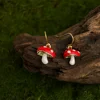 XIYANIKE Sweet Cute Red Mushroom Drop Dangle Earrings For Women Girl Fashion New Handmade Jewelry Gift Party Music Festival