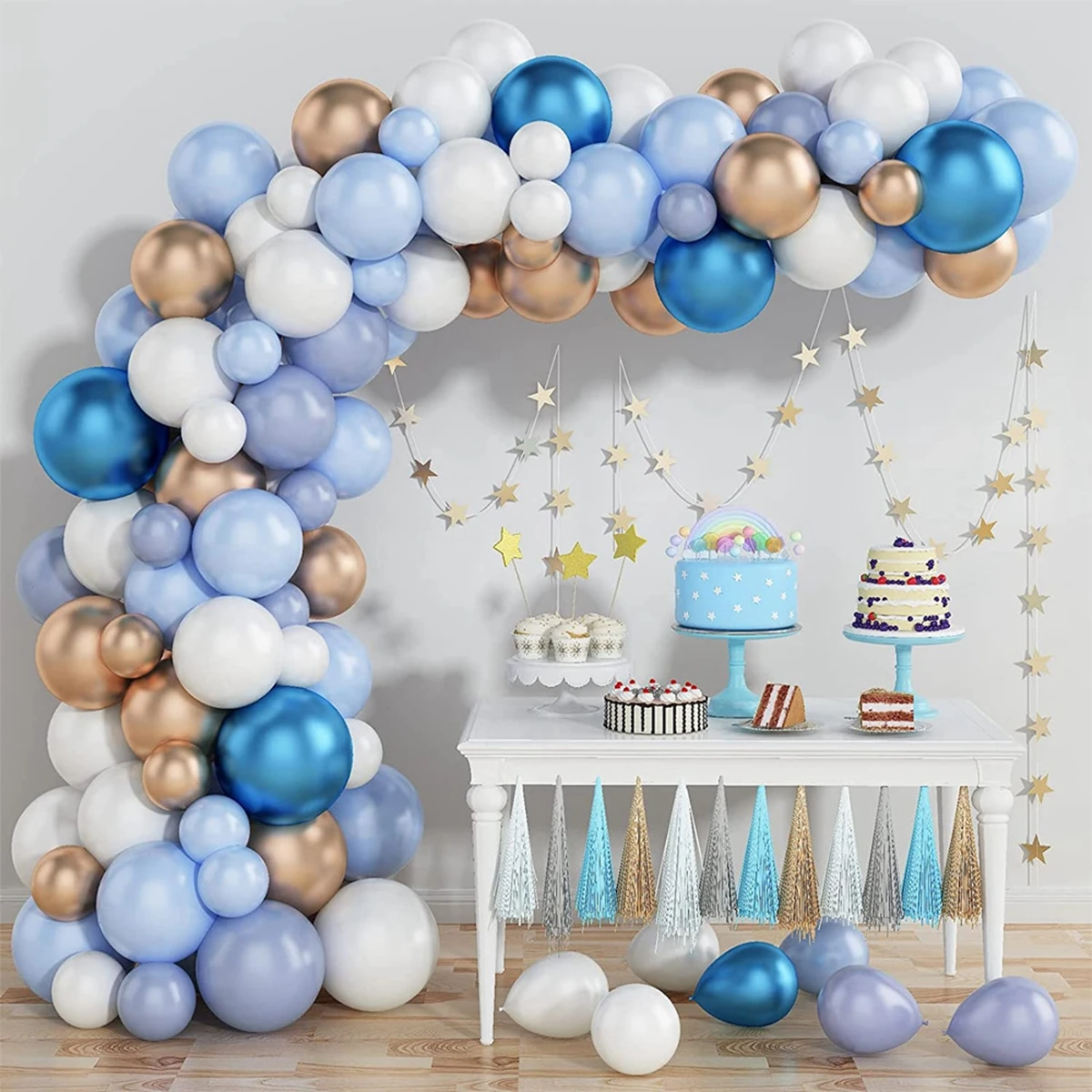 

2022 Blue Gold Balloon Set Garland Arch Happy Birthday Wedding Party Decorations Baby Shower Kids Confetti Latex Baloon Supplies