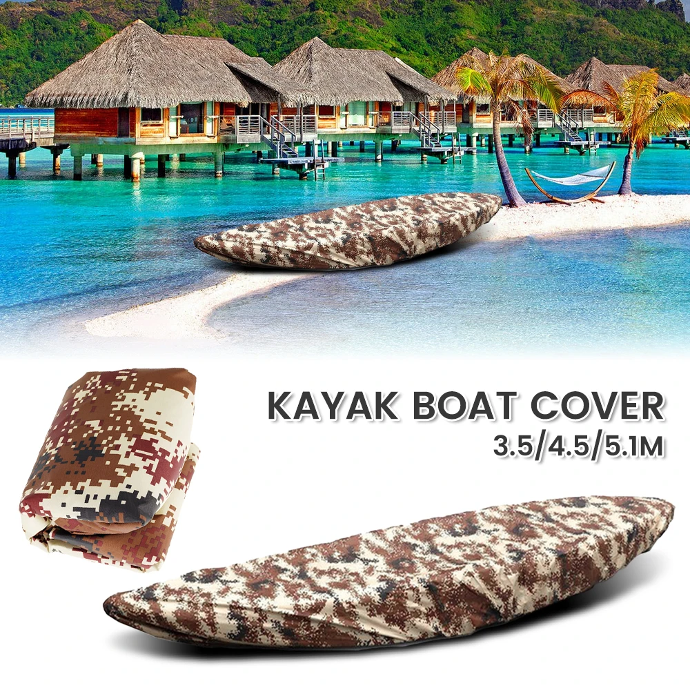 

Kayak Cover Camouflage Canoe Storage Dust Cover 3.5M/4.5M/5.1M Waterproof Anti-UV Sunblock Cover Protector Oxford Cloth