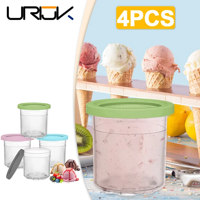 Ice Cream Container Dessert Cups Homemade Ice Cream Storage Container  Sorbets Ice Cream And Gelato Container Reusable Airtight - AliExpress