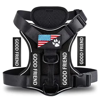 S1b43bf6dc117459daa0e17aed2710168D.jpg Dog Harness, Reflective Dog Vest Harness With 5PCS Patches, Adjustable Soft Oxford Pet Harness, Inner Layer Mesh, Easy T
