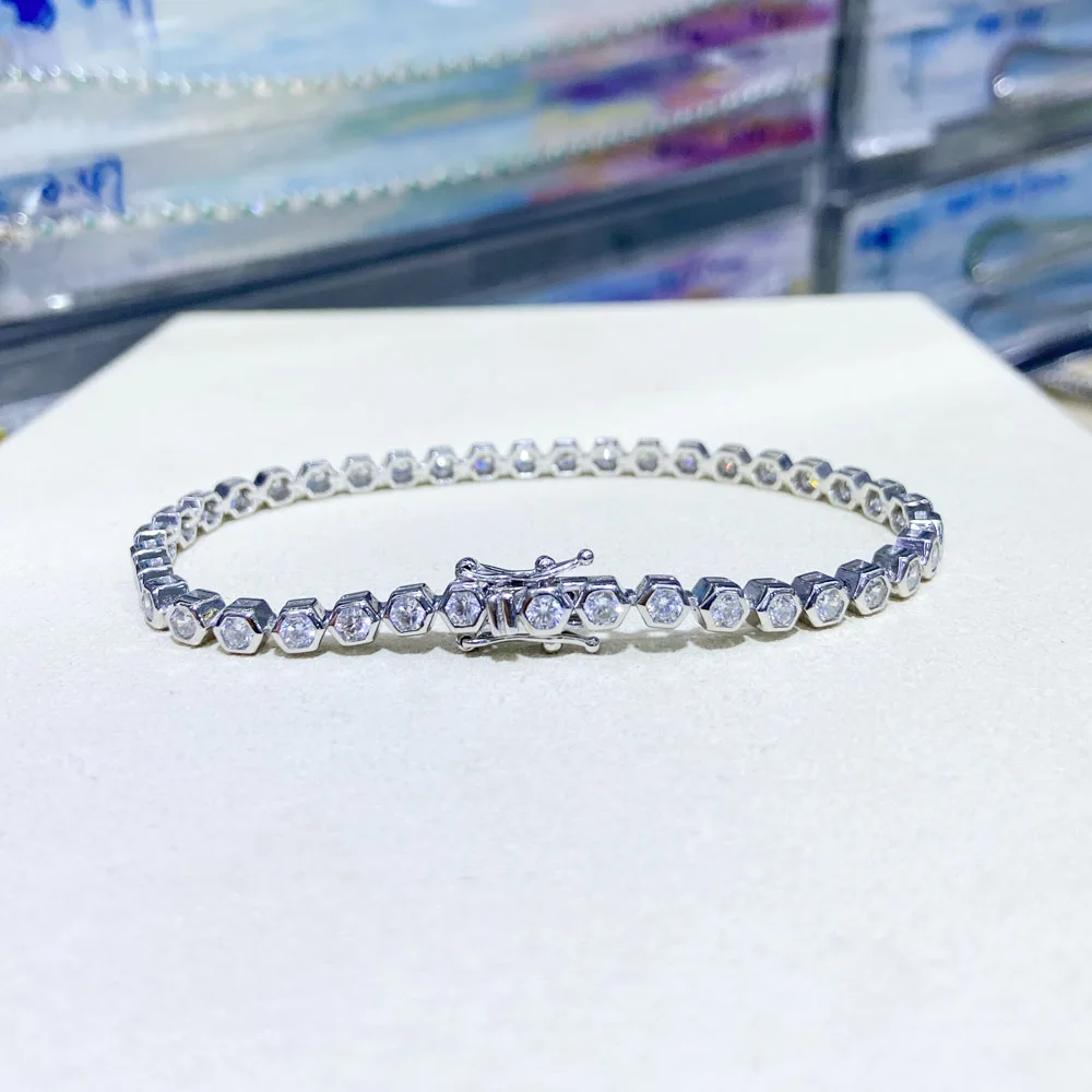 Trendy Beehive Tennis Bracelet 925 Sterling Silver Full 5A Zircon Sparking Jewelry for Women Lady Party Birthday Gift 2