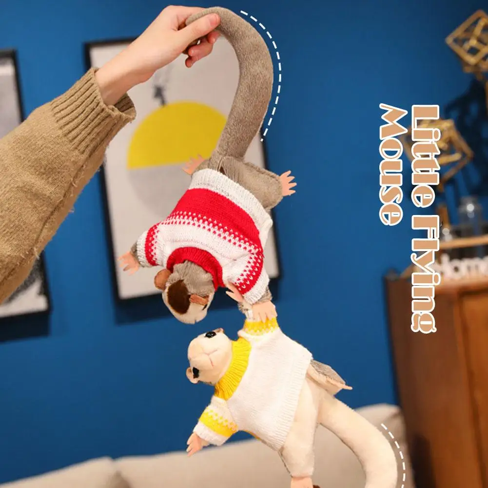 실제와 같은 설탕다람쥐 플러시 장난감, 실물 같은 봉제 인형, 13인치 시뮬레이션 비행 다람쥐, 부드러운 털이 있는 어린이와 어른들을 위한 선물