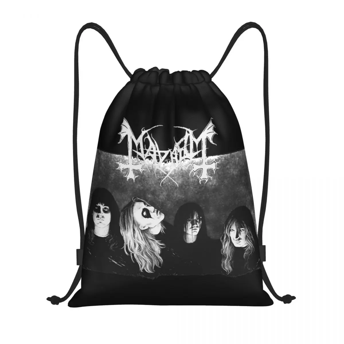 

Mayhem Euronymous Drawstring Backpack Sports Gym Bag String Sackpack for Running