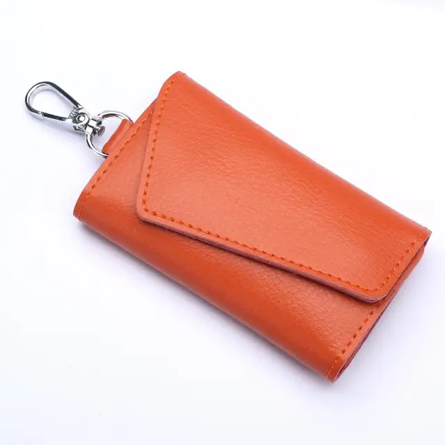 Genuine Leather Keychain Men Women Key Holder Organizer Pouch Cow Split Car Key Wallet Housekeeper Key Case Mini Card Bag A-001 wen cheng se