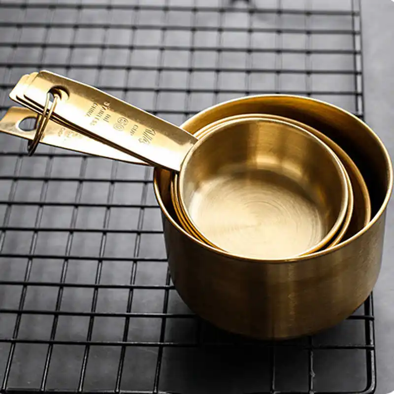 Measuring Cups Stainless Steel Cooking Baking Dry Fluid 60/80/125/250ml Set