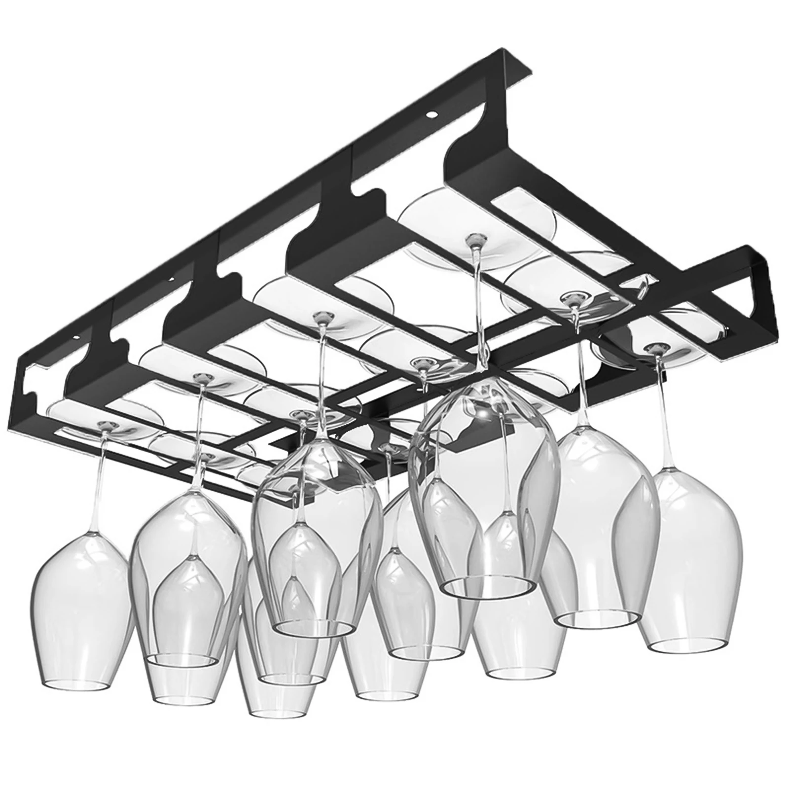 

Hanging Steel Wine Glass Rack Holds 8-16 Glasses Saves Space Keep Your Glasses Barware Hardware Bar Accessories Home Improvement